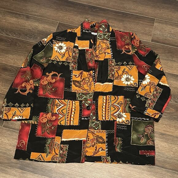 Kensington Square Vintage Women's Blazer Made in USA Brown Single Button Size 3X - Picture 8 of 13